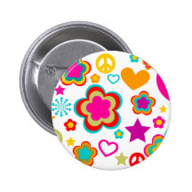 Amour et tout de paix Girly Pin's