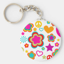 Amour et tout de paix Girly Porte-clés