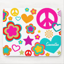 Amour et tout de paix Girly Tapis De Souris