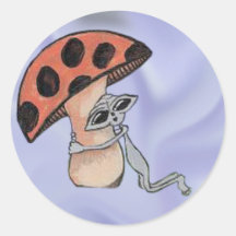 Amour étranger de champignon autocollants ronds