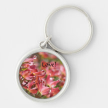 Amour ! fleurs roses faites sur commande de cornou porte-clef