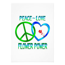 Amour FLOWER POWER de paix Faire-parts