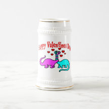 Amour heureux de dinosaure de jour de Valentines Tasse