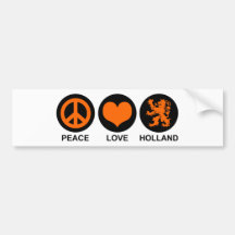 Amour Hollande de paix Autocollant Pour Voiture