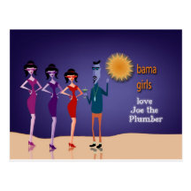 Amour Joe de filles d'Obama Bahama le plombier Cartes Postales