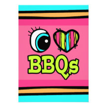 Amour lumineux BBQs du coeur I d'oeil Invitations