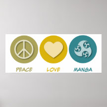 Amour Manga de paix Posters