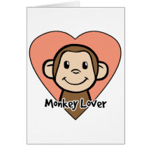 Amour mignon de singe de sourire de clipart (image carte de vœux