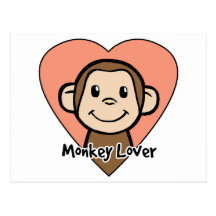 Amour mignon de singe de sourire de clipart (image cartes postales