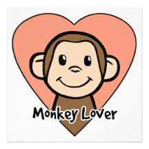 Amour mignon de singe de sourire de clipart (image invitations