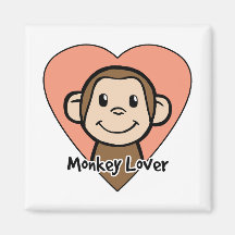 Amour mignon de singe de sourire de clipart (image aimants pour réfrigérateur