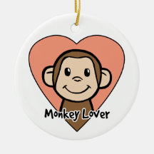 Amour mignon de singe de sourire de clipart (image ornement de noël