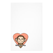 Amour mignon de singe de sourire de clipart (image papier à lettre customisable