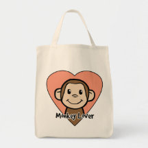 Amour mignon de singe de sourire de clipart (image sac