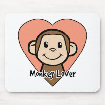 Amour mignon de singe de sourire de clipart (image tapis de souris