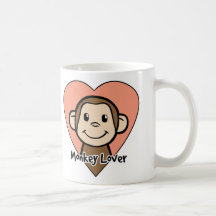 Amour mignon de singe de sourire de clipart (image mug