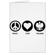 Amour Pologne de paix Cartes De Vœux