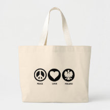 Amour Pologne de paix Sac Fourre-tout