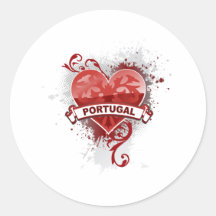 Amour Portugal Autocollant Rond