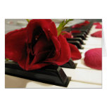 Amour romantique de rose rouge cartes de vœux