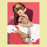 Amour romantique vintage, rétro Romance rose cartes postales