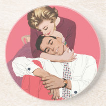 Amour romantique vintage, rétro Romance rose Dessous De Verre
