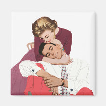 Amour romantique vintage, rétro Romance rose Aimants