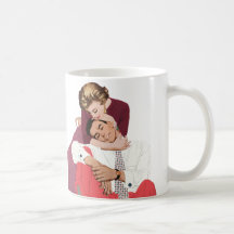 Amour romantique vintage, rétro Romance rose Tasse