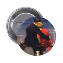 Amour romantique vintage, Romance sur la plage Badge