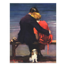 Amour romantique vintage, Romance sur la plage Faire-part Personnalisé