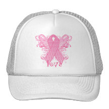 Amour rose de ruban casquettes de camionneur