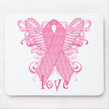 Amour rose de ruban tapis de souris