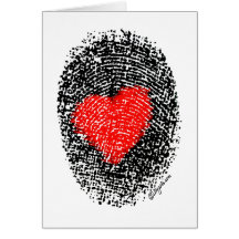 Amour secret d'empreinte digitale de coeur d'admir cartes