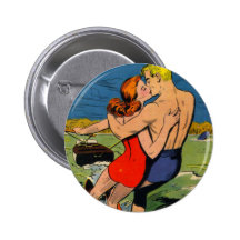 Amour sur des skis badges avec agrafe