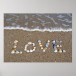 Amour sur la copie de plage posters