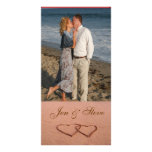 Amour sur le modèle photo de plage photocartes personnalisées