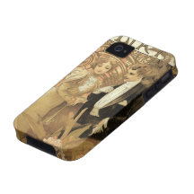 Amour vintage Romance, art Nouveau, Alphonse Mucha Coque Case-Mate iPhone 4