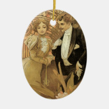 Amour vintage Romance, art Nouveau, Alphonse Mucha Ornement