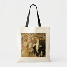 Amour vintage Romance, art Nouveau, Alphonse Mucha Sac De Toile