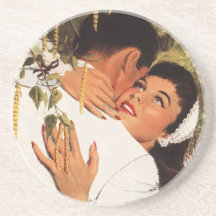 Amour vintage Romance, couple dans une étreinte af Dessous De Verres