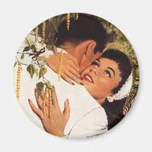 Amour vintage Romance, couple dans une étreinte af Magnets