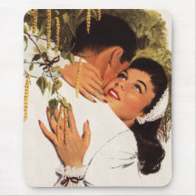 Amour vintage Romance, couple dans une étreinte af Tapis De Souris