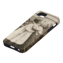 Amour vintage Romance, enfants embrassant, premier Coque iPhone 5 Case-Mate