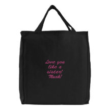 Amour vous aimez Fourre-tout brodé par soeur Sacs En Toile
