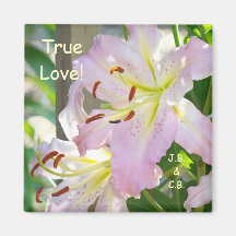 Amour vrai ! fleurs roses de lis d'initiales nommé