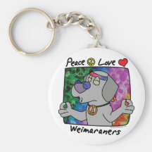 Amour Weimaraner Keychain 2 de paix Porte-clés