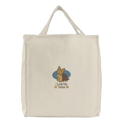 Amour Yorkshire Terrier Sac Fourre-tout Brodé Amour Yorkshire Terrier Sac Fourre-tout Brodé