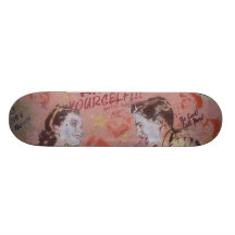 Amoureux au bistrot - skateboard customisable