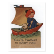 Amoureux dans chaque port carte postale