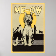 Amoureux de les chats mignons vintages d'étape du  affiche